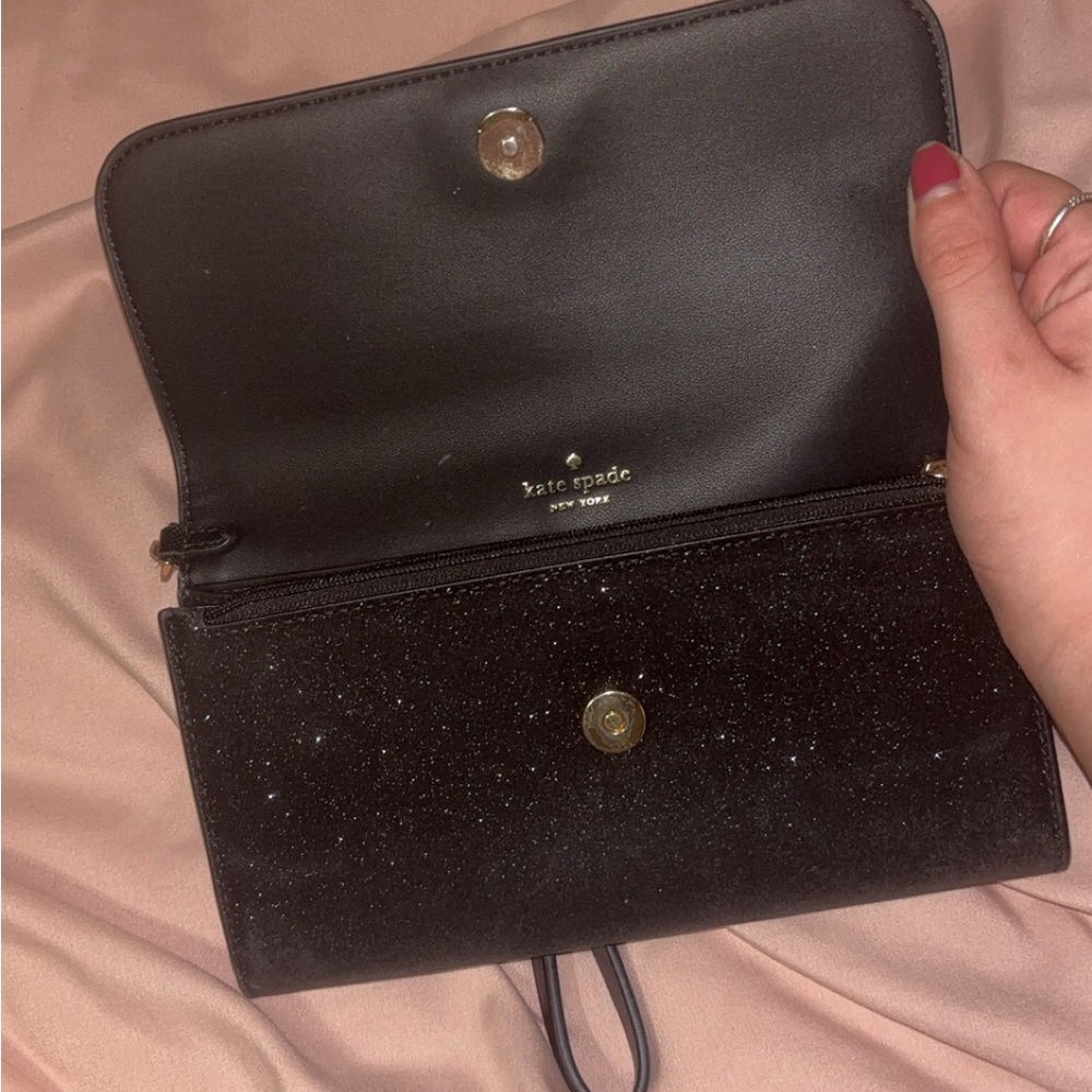 Kate spade black glitter wristlet clutch - Picture 2 of 4